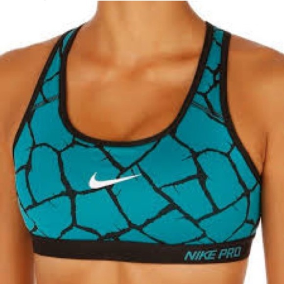 Nike Pro teal Dri-Fit Classic Giraffe Racerback Sports Bra Womans Size Medium - Picture 5 of 6